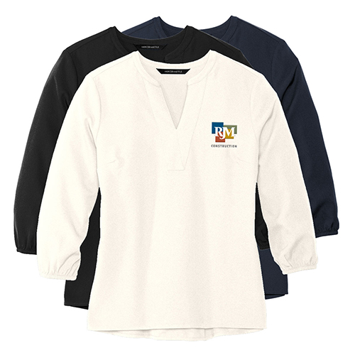 Mercer+Mettle® Women's Stretch Crepe 3/4-Sleeve Blouse - 